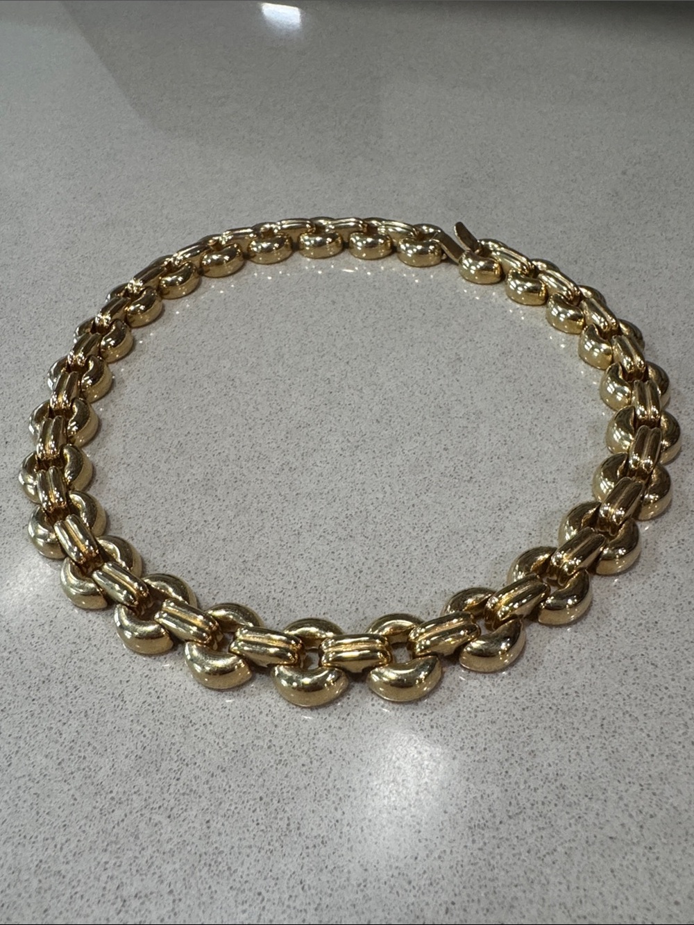 Vintage 1960’s Gold Chunky Chain Necklace - Polished Statement Choker